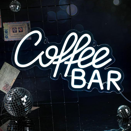 Kathfly Coffee Bar Neon Sign LED Neon Decor Modern LED Wall Sign for Shop Accessories for Cafe Restaurant Pub Art Party Decor(Coffee Bar)
