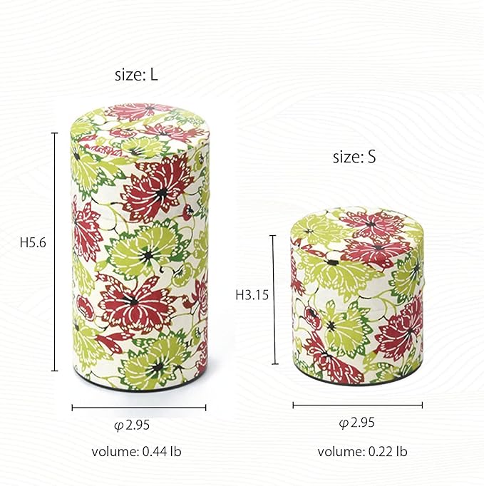Japanese Pokkan Matcha Coffee Spice Tea Tin Canister Washi Paper Storage with Lid 7.05 oz Capacity (Hana Usagi)