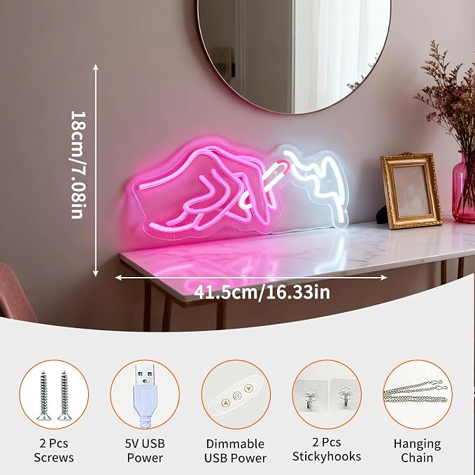 Led Neon Sign, Light Up Sign, USB Powered Decorative Neon Light for Bedroom Living Room Man Cave Home Space Wall Table Decor, 16.3 x 7.1 In - Image 2