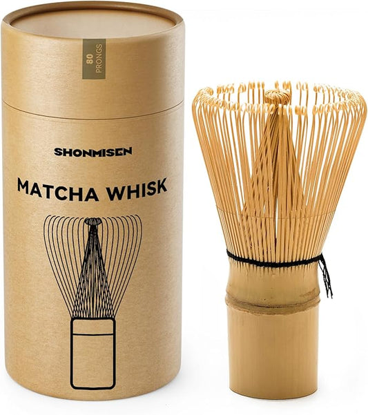 Bamboo Matcha Whisk 80/100/120 Prong, Traditional Japanese Chasen Matcha Stirrer -Authentic Japanese Bamboo Whisk For Matcha Tea (80prongs)