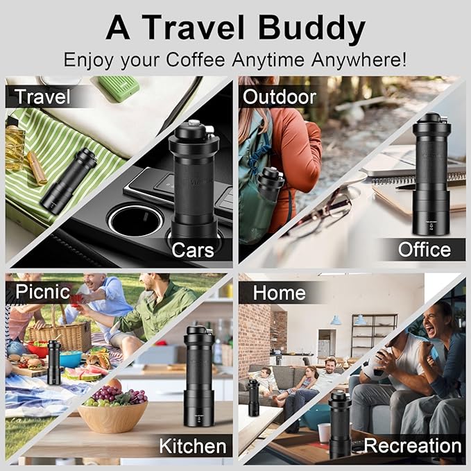 V4 Manual Coffee Grinder with Foldable Handle, 30g Capacity, Espresso Coffee Grinder with Aluminum Alloy Body & Stainless Steel Conical Burr for Consistent Grind – Travel Camping Home Use