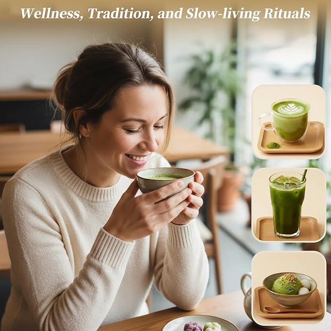 Traditional Matcha Tea Set Kit White, Japanese Matcha Making Tools Ceramic Bowl and Whisk Holder Accessories Gift Set for Women Friends