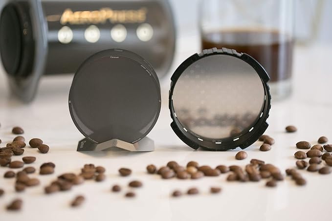 o1/o2 Bundle Combo: ameuus Stainless Steel Reusable Filter – made for the AeroPress – Bonus Drying Stand & Carrying Case…