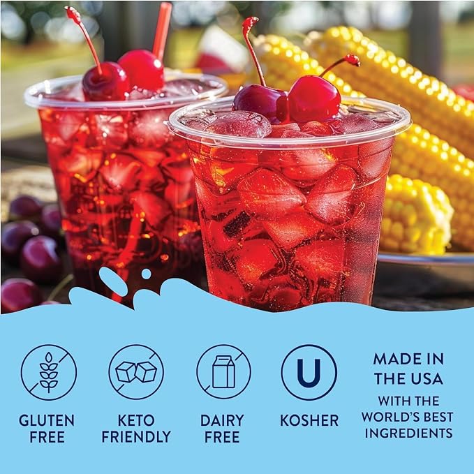 Jordan's Skinny Mixes Sugar Free Syrup, Cherry Flavor, Fruit Flavored Water Enhancer, Drink Mix for Iced Tea, Lemonade, Drinks, Low Calorie Water Flavoring, Dairy & Gluten Free, Kosher, 25.4 Fl Oz, 2 Pack - Image 6