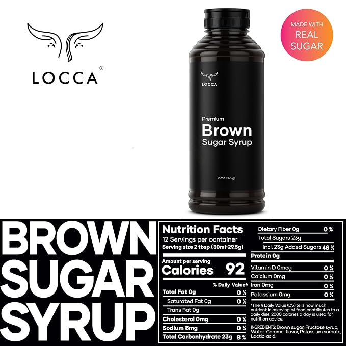 Brown Sugar Syrup | Coffee and Boba Black Sugar Syrup | Bubble Tea Tigers Milk | Cold Brew Latte Espresso Maple Skinny Flavored Barista Gourmet Sweetener Instant Tapioca Pearls Flavor by Locca 29 Oz (Pack of 1) - Image 2