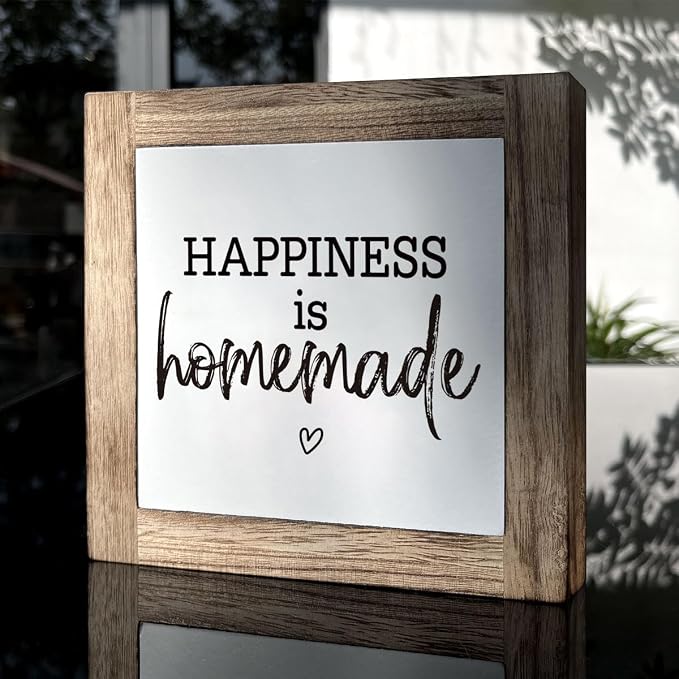 Happiness is Homemade Wooden Sign - Home Decor Accent for Kitchen, Living Room & Housewarming Gift - Image 3