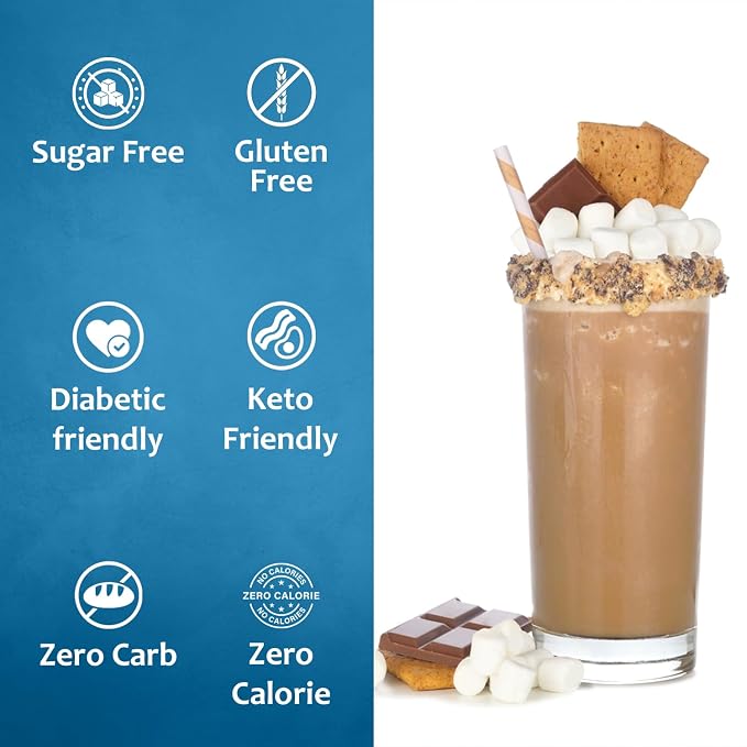 Syruvia Sugar Free Coffee Syrup, S'mores Flavored Syrup for Drinks, Lattes, and Desserts – 25.4 fl oz, With Pump - Image 4