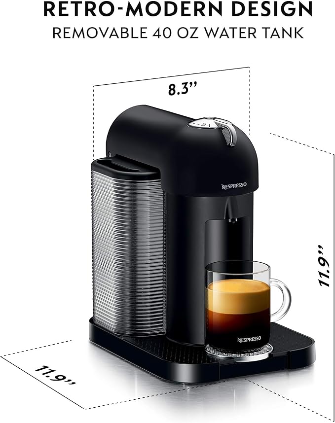 Nespresso Vertuo Coffee and Espresso Maker by Breville, Matte Black