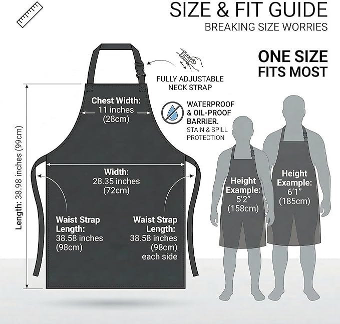 Homsolver Heavy Duty Vinyl Waterproof Apron for Unisex Adult, Ultra Lightweight, Chemical Resistant Industrial Work Apron - Image 6