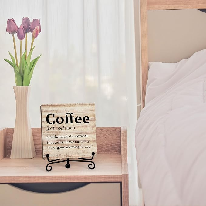 Coffee Bar Decor For Bar, Funny Cute Coffee Signs For Station Cafe Shop, Table Desk Kitchen Shelf Corner Decorations And Accessories (coffe-01) - Image 3