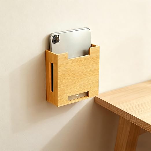 Bamboo Kitchen Scale Holder, Wall Mount or Magnetic Fridge Mount – No-Drill Adhesive Organizer for Digital Food & Coffee Scales | Slim Space-Saving Storage