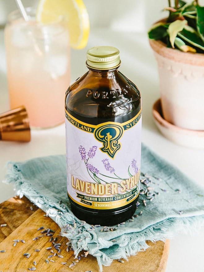 Portland Syrups Lavender Syrup - Premium Beverage Concentrate for Delicious Cocktails, Tea, Soda, Coffee Drinks, Baking, and More - 12 oz with 24 Servings (Pack of 1)
