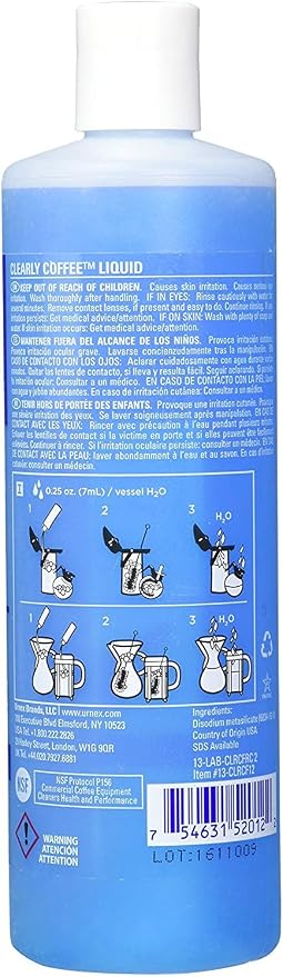Urnex Clearly Coffee Pot Cleaner - 3 Pack - Made in the USA - French Press Liquid Cleaner for Glass Bowls Airpots Satellite Brewers and Thermal Servers Removes Coffee Oils - Image 3