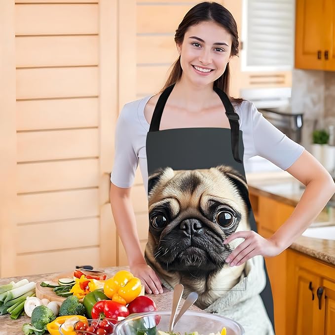 Funny Cat Apron with 2 Pockets Waterproof for Men Women Kitchen Garden Decor - Image 5