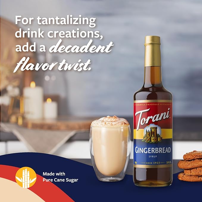 Torani Coffee Syrup, Gingerbread Flavoring for Drinks, Pump Included, 25.4 Fl Oz - Image 5