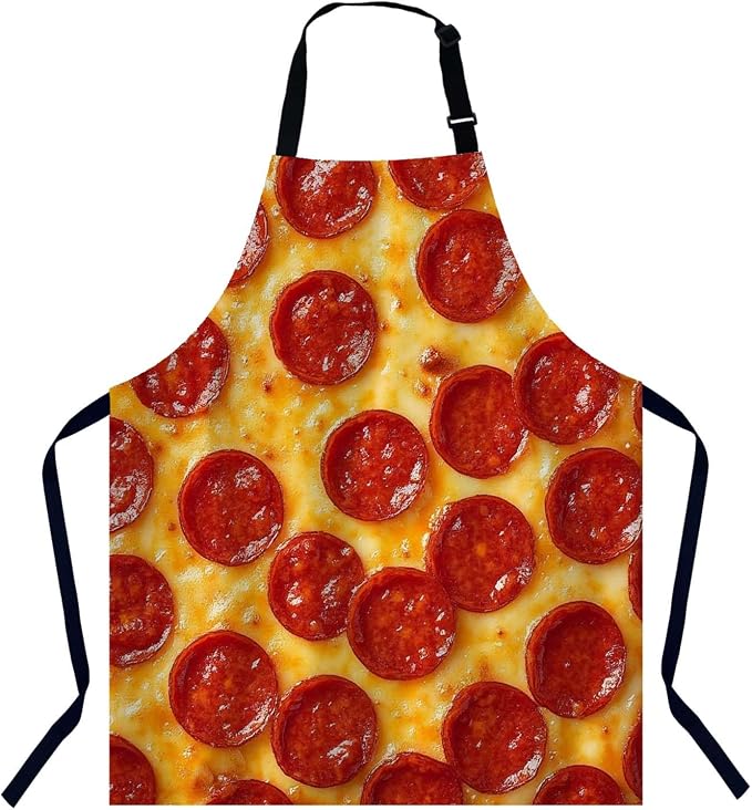 Pizza Pepperoni Chefs Apron, Cooking and Baking Apron for Men and Women, Kitchen Apron, Butchers Apron, BBQ & Catering Bibs by Unknown