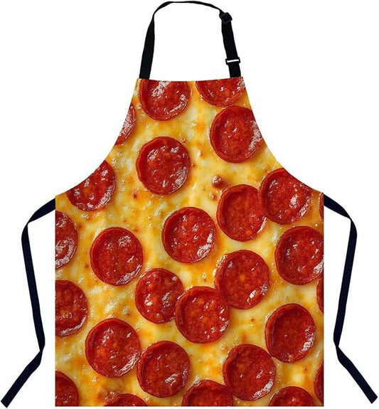 Pizza Pepperoni Chefs Apron, Cooking and Baking Apron for Men and Women, Kitchen Apron, Butchers Apron, BBQ & Catering Bibs by Unknown