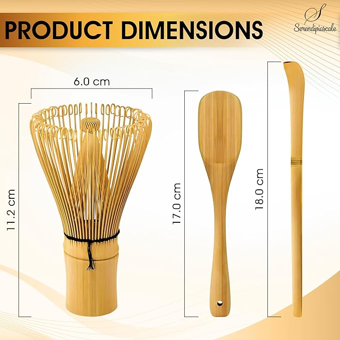 Bamboo Matcha Blender, Utensils Set With Whisk and Tea Accessories
