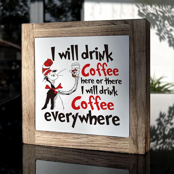 Funny Kitchen Quotes - I Will Drink Coffee Here or There, Wooden Box Signs for Home Decor - Image 3