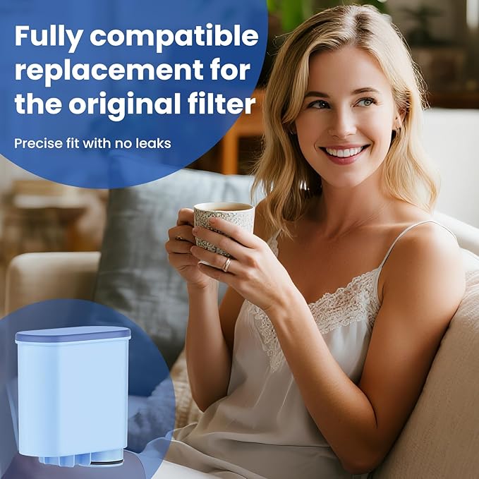 6-Pack Coffee Filter Compatible with Philips AquaClean CA6903, Replacement Water Filter for LatteGo 5500, 3200, 4400, 3300 Series Fully Automatic Coffee Machines, Anti-Lime Scale Protection