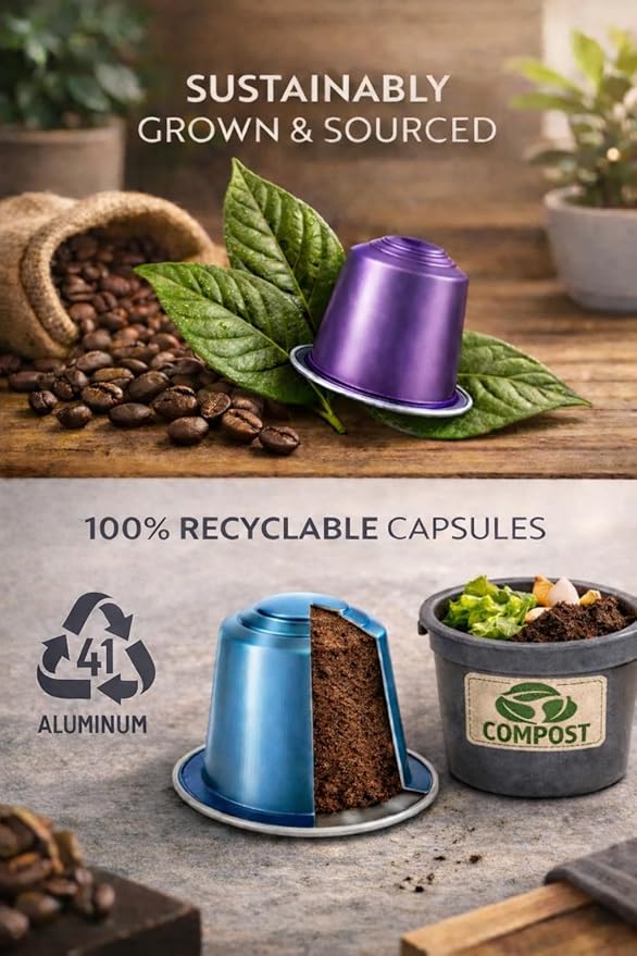 ROSSO CAFFÈ 60 Espresso Coffee Pods for Nespresso Original Machines - Pack of Premium Capsules, 3 Rich and Balanced Flavors (Vanilla, Crème Brulee, Caramel)