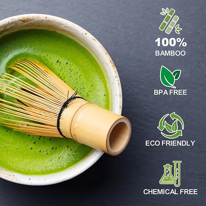 Matcha Whisk - Bamboo Whisk Handcrafted Traditional Japanese Chasen 120-Prong Stirrer Wisk Mixer for Matcha Powder Ceremonial Authentic Tea Preparation