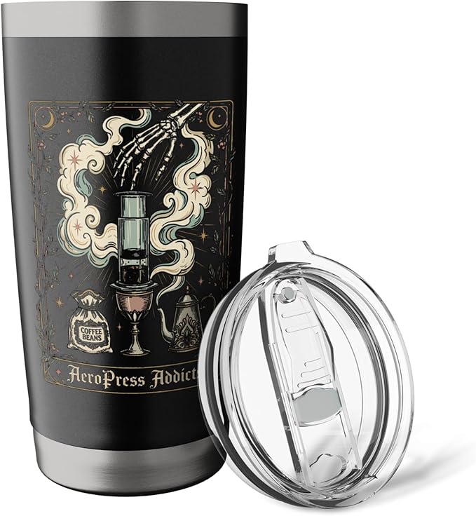 Gothic AeroPress Coffee Shirts Mystical Coffee Brewing Scene Stainless Steel Insulated Tumbler