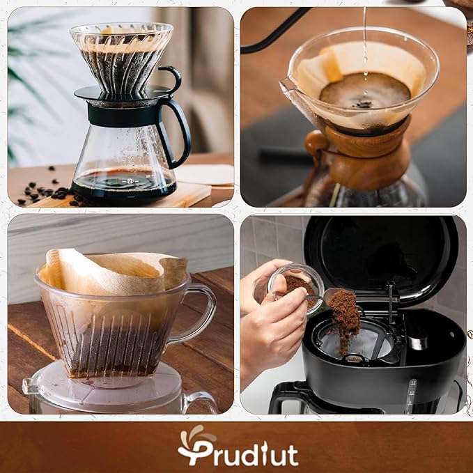Coffee Filters #4, Unbleached Natural Coffee Filters 8-12 Cup, Disposable Coffee Filters, 4 Cone Paper Compatible with Ninja Coffee Maker, Pour Over and Drip Coffee Maker, 100 Count