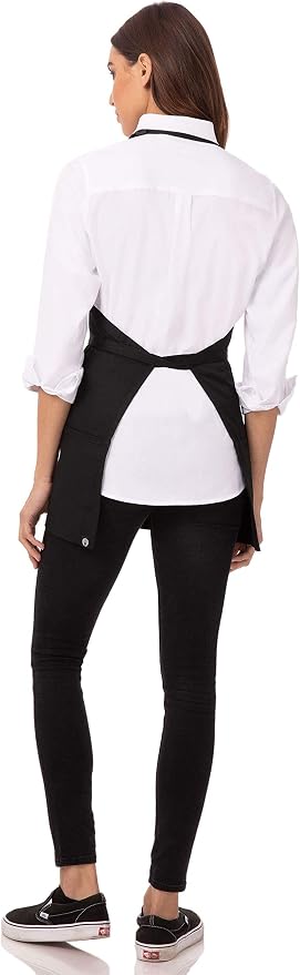 Chef Works Unisex Three Pocket Apron, Black, Plus Size - Image 3