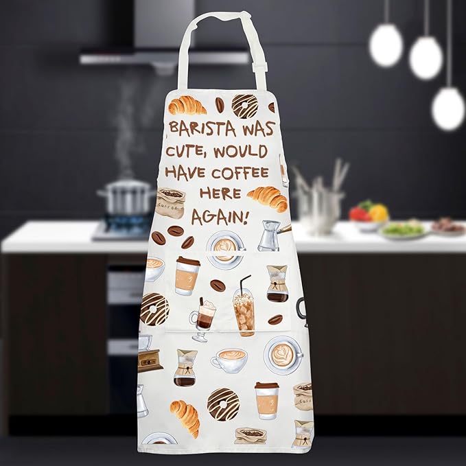 JNIAP Coffee Barista Apron Coffee Shop Apron It's A Good Day To Get A Coffee Gifts Coffee Apron For Women Men