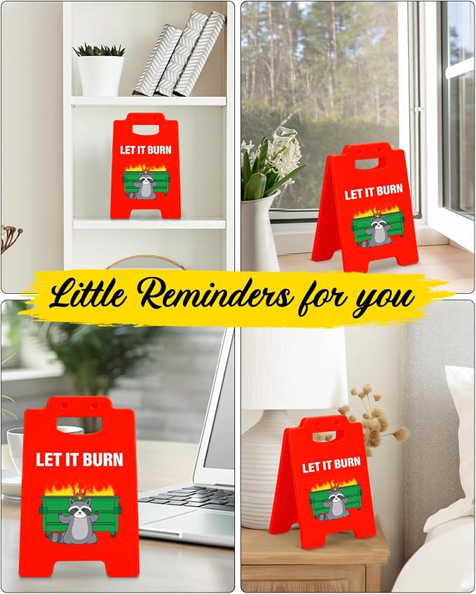 Funny Office Gifts for Women Men Boss Leader Coworkers, Dumpster Fire Desk Decor, Employee Appreciation Gifts, Cute Humor Dumpster Office Desk Sign Cubicle Decor - Image 6