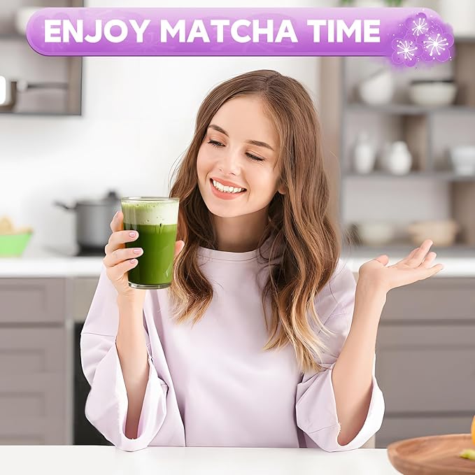8 PCS Matcha Whisk Set - Japanese Matcha Bowl Tea Making Tools Bamboo Whisk Kit Traditional Handcrafted Tea Ceremony Tools Gifts for Matcha Lovers and Beigners
