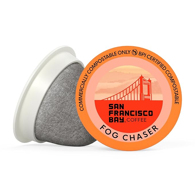 San Francisco Bay Compostable Coffee Pods - Fog Chaser (36 Ct) K Cup Compatible including Keurig 2.0, Medium Dark Roast