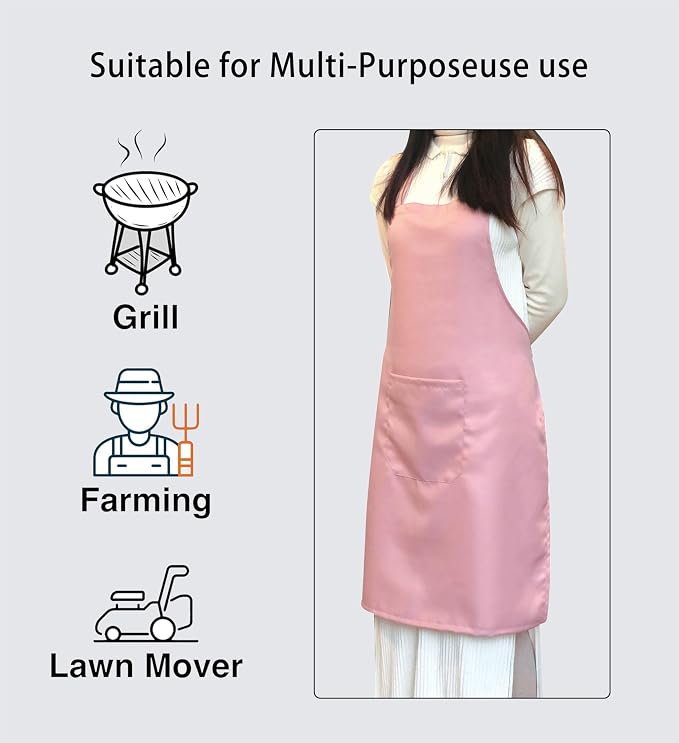 Bib Aprons- Mixed Color Apron with Pockets, for Kitchen Cooking Restaurant BBQ Painting Crafting - Image 6
