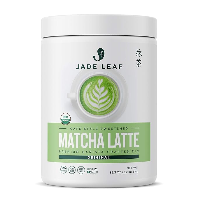 Jade Leaf Matcha Organic Matcha Latte Mix - Bulk Value Size - Lightly Sweet Japanese Matcha Green Tea Powder with Organic Cane Sugar for Café Style Blend, 35.3 Ounce / 1000g (Pack of 1)