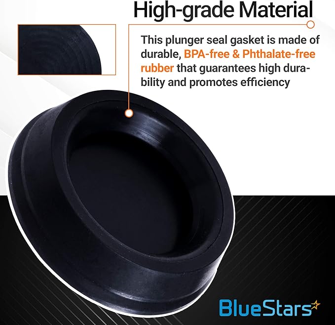 BlueStars Plunger Rubber Gasket Replacement Part Compatible with AeroPress Coffee and Espresso Maker (2pc)
