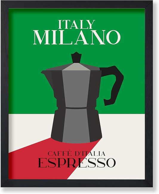 Poster Master Moka Pot Print - Espresso Poster - Italian Coffee Art - Great Gift for Barista, Coffee Lovers, Café Owner - Perfect Wall Decor for Dining Room, Kitchen - 18x24 Unframed Wall Art