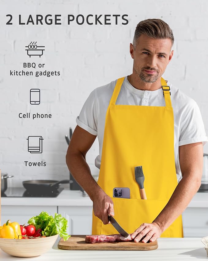 Syntus Chef Apron for Men Women with Pockets, Thick Grilling BBQ Apron | Machine Washable, Thick & Soft, Full Coverage, Adjustable Strap, Long Ties, 2 Pockets, Multi-Purpose, BBQ, Gift - Image 7