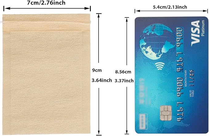 Eketirry 400pcs Disposable Tea Bags for Loose Tea, Empty Tea Bag with Wood Pulp Material, Unbleached Tea Filter Bag with Drawstring (Initial,2.76 x3.64 inch)