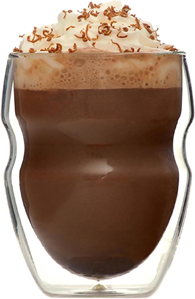 Ozeri Serafino Double Wall Insulated Beverage and Coffee Glasses, 8-Ounce, Set of 4