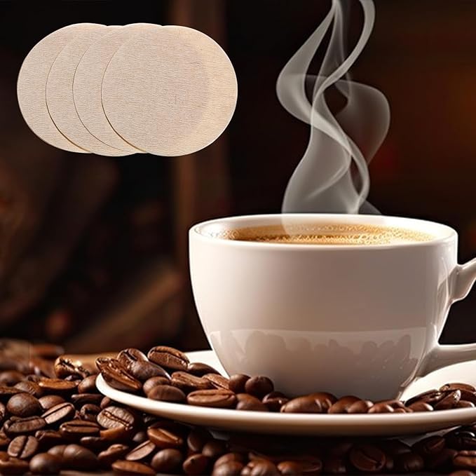 600Pcs Unbleached Coffee Filters, Replacement Round Coffee Filters, Disposable Paper Filters Compatible with Aerobie Aeropress Coffee Filter and Espresso Maker