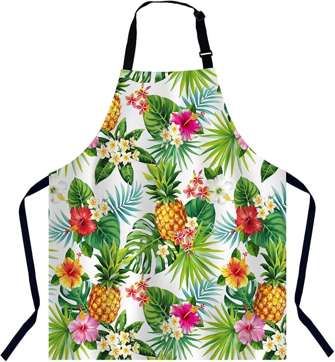 Pineapples and Leaf Chefs Apron, Cooking and Baking Apron for Men and Women, Kitchen Apron, Butchers Apron, BBQ & Catering Bibs by Unknown