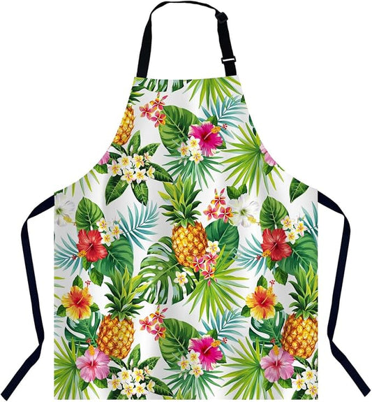 Pineapples and Leaf Chefs Apron, Cooking and Baking Apron for Men and Women, Kitchen Apron, Butchers Apron, BBQ & Catering Bibs by Unknown