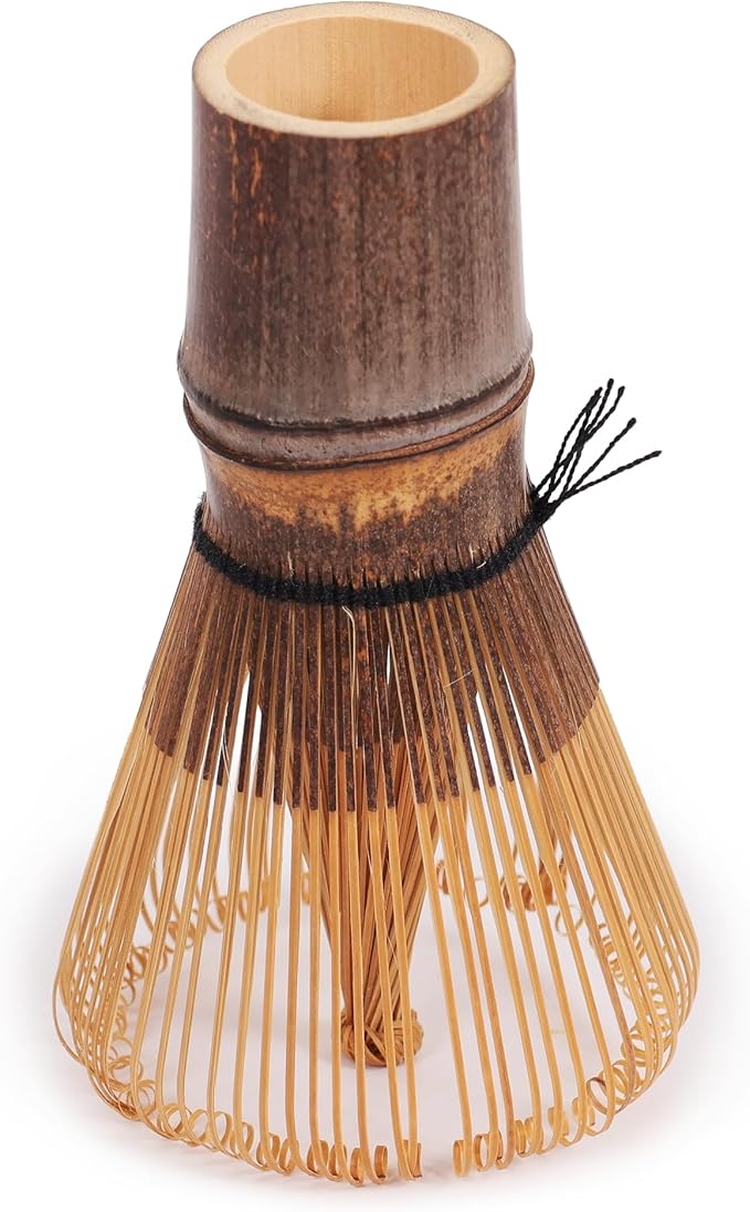 BambooMN Japanese Matcha Whisk Chasen - Traditional Handcurled Matcha Utensil - Black - 1 Piece