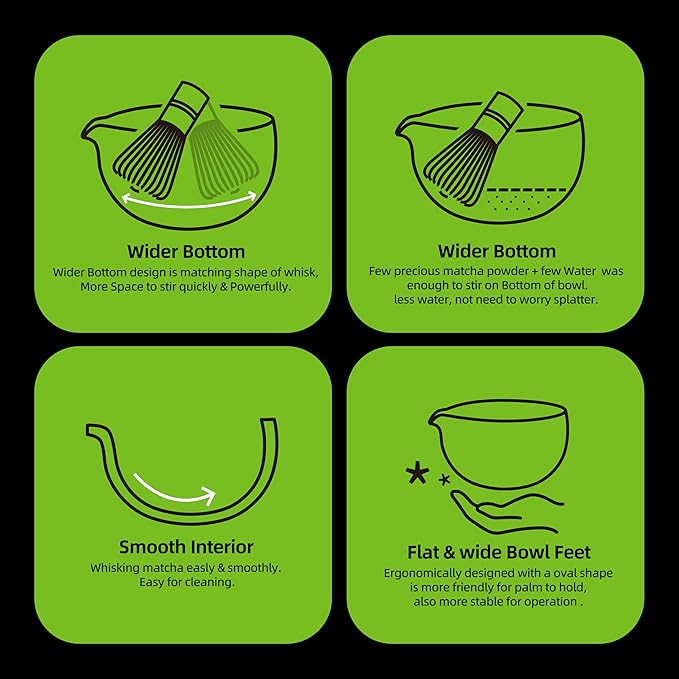 TEANAGOO 2 Pcs Matcha Bowl with Spout, Ceramic 18 OZ Matcha Bowl Set and Whisk Holder, Matcha Chawan, Grey Matcha Cup with Stand, Green Tea Mixing Bowl, Gift Set for Matcha Lover
