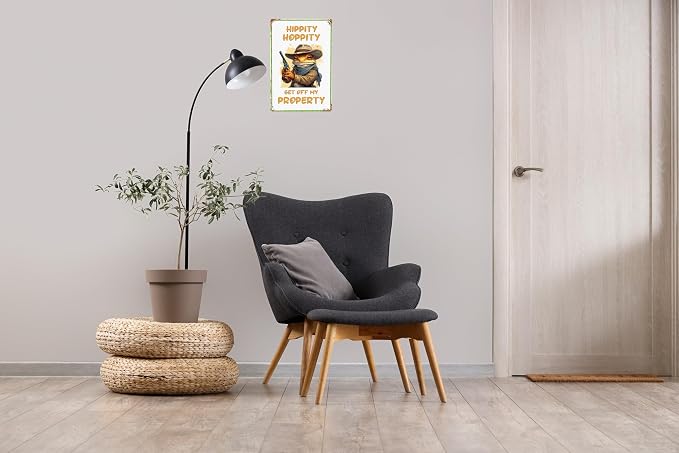 Wall Decor Signs Frog Sign Funny Metal Tin Signs Vintage Bedroom Door Decor Hippity Hoppity Get Of My Property Sign No Trespassing Signs Warning Sign Retro Frogs For Home Room Rules Sign 8 X 12 In - Image 6