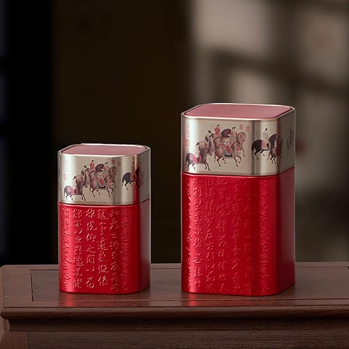 Tea Packagings Box Empty Tea Tin Can Square Tinplate Containers For Loose Tea Coffee Candy Cookie Spices Square Tinplate Can Tea Room Decoration Accessory, Black