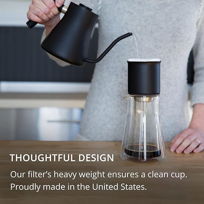 Fellow Stagg [XF] Pour Over Coffee Paper Filters – 45 Count Flat Bottom Disposable Filters for Drip Coffee Maker, Custom Fit for Stagg XF, Clean Brew, Easy Separation, Made in USA