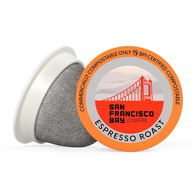 San Francisco Bay Compostable Coffee Pods - Espresso Roast (80 Ct) K Cup Compatible including Keurig 2.0, Dark Roast