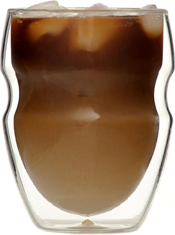 Ozeri Serafino Double Wall Insulated Beverage and Coffee Glasses, 8-Ounce, Set of 4